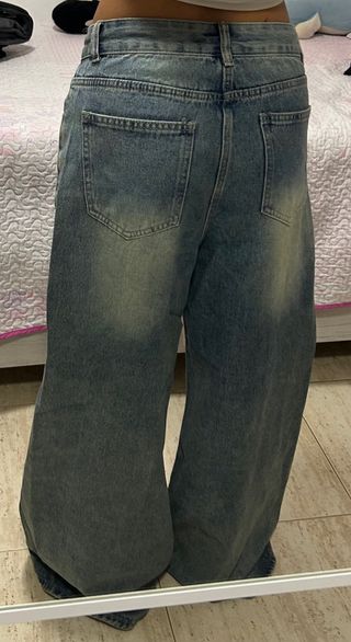 Pantalones vaqueros anchos con cordón