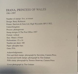 Francobolli da collezione Diana 1961-1997