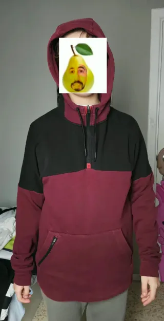 Sudadera bicolor con capucha