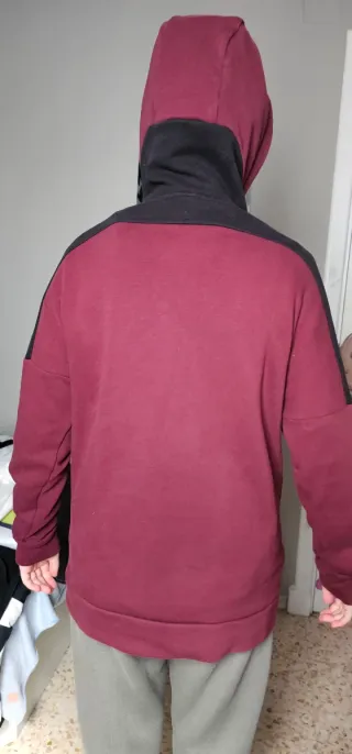 Sudadera bicolor con capucha