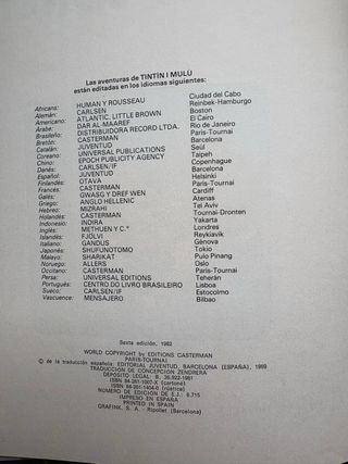 2 libros Aventuras de Tintin: Vuelo 714 y Tornasol