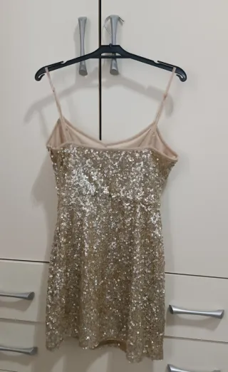 Mini Abito Bershka Paillettes Oro