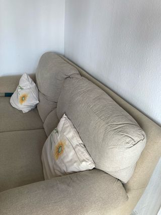 Sofá 2 plazas beige tela