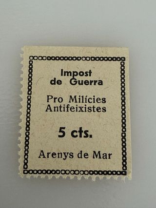 Sello pro milicias antifascistas 5 cts