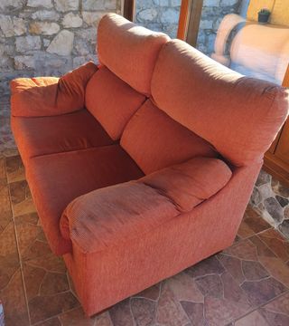 Sofá 2 plazas naranja/rojo