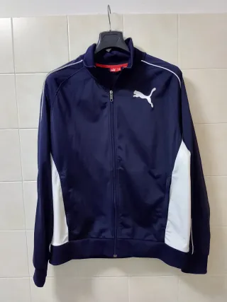 Felpa uomo Puma blu e bianca