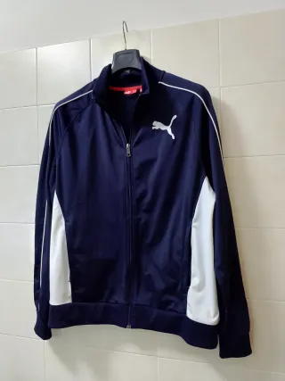 Felpa uomo Puma blu e bianca