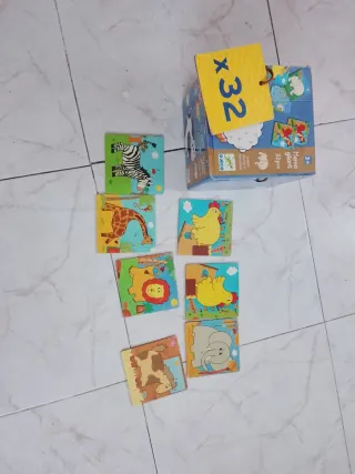 Puzzle de memoria infantil animales 32 piezas