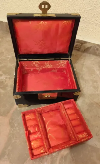 Joyero Chino Dragón Nácar Negro Dorado