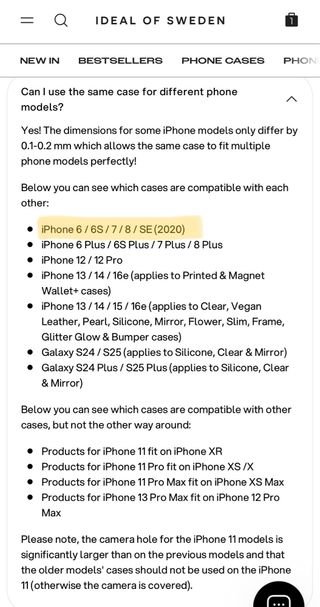 Cover iPhone SE 2020/8/7/6/6S IDEAL OF SWEDEN