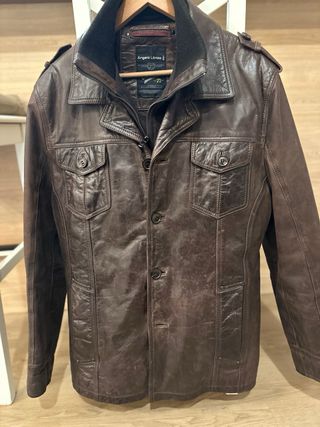Chaqueta de cuero Angelo Litrico marrón