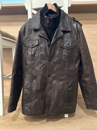 Chaqueta de cuero Angelo Litrico marrón