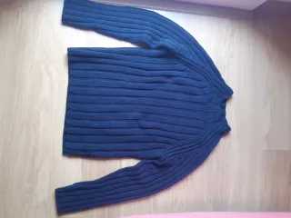 Jersey Zara punto grueso azul