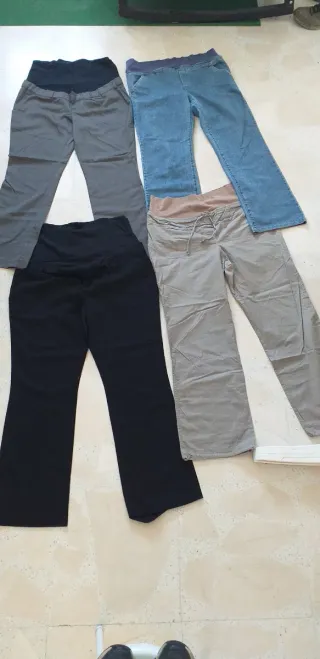 Pantalones premamá (negro, azul, gris)