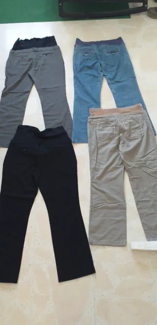 Pantalones premamá (negro, azul, gris)