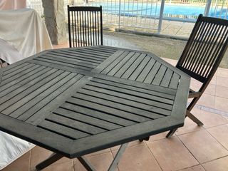 Mesa de madera de teca para exterior