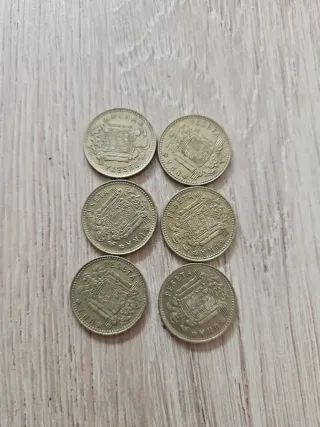 6 Monedas 1 Peseta 1975 Juan Carlos I