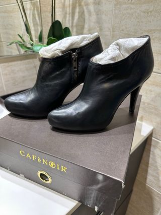 Botines CAFÉNOIR Negros Tacón Alto