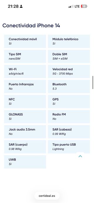 iPhone14 128GB Blanco Estrella Oportunidad reyes!!