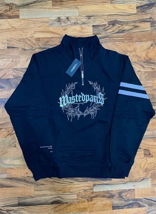 Sudadera Wasted Paris Negra Media Cremallera