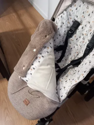 2 fundas cochecito + manoplas + funda lluvia