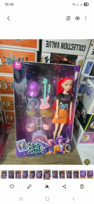 Boneca k pop demon hunters mira com musica Rock St