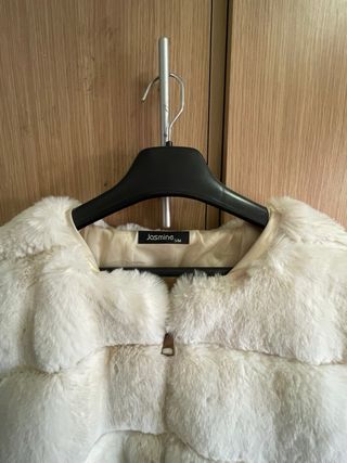 Chaleco pelo beige/blanco Talla única