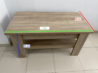 Mesa auxiliar de madera color beige/marrón