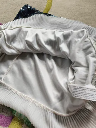 Falda Zara Lentejuelas Azul Verde