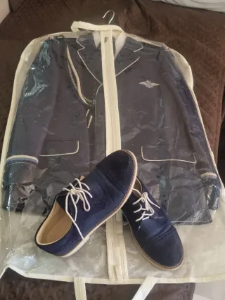 Traje de Comunión Azul y Beige