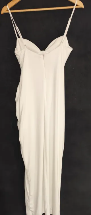 Vestido blanco Zara drapeado tirantes