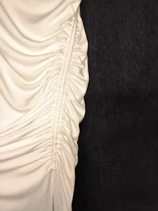 Vestido blanco Zara drapeado tirantes