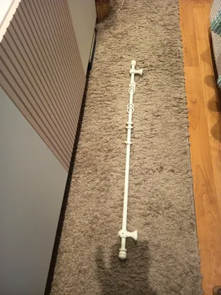 Barra para cortina de madera blanca 120cm