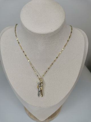 Collana con pendente amanti oro e argento