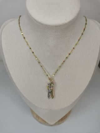 Collana con pendente amanti oro e argento