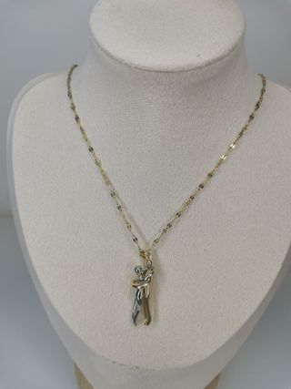 Collana con pendente amanti oro e argento