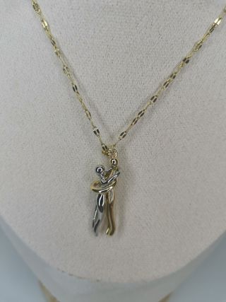 Collana con pendente amanti oro e argento