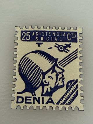 Sello Denia 25 Asistencia Social Cts guerra civil