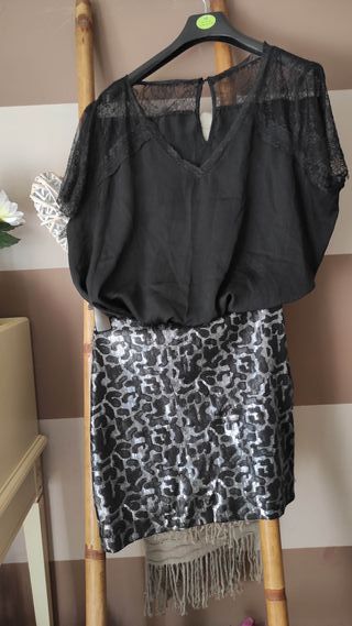 Falda lentejuelas talla 40 marca Veintitantos