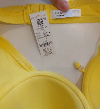 Sujetador bikini Etam amarillo 95D nuevo