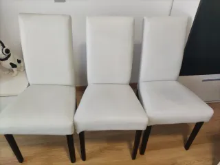Pack 6 sillas comedor polipiel blanca