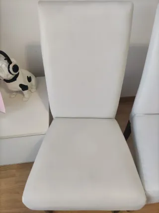 Pack 6 sillas comedor polipiel blanca