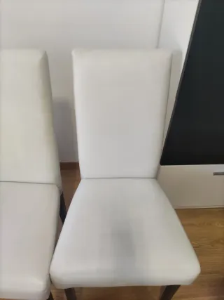 Pack 6 sillas comedor polipiel blanca