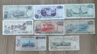 Biglietti di Pesos Argentini di Vari Valori
