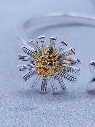 Anillo Plata 925 Ajustable Flor