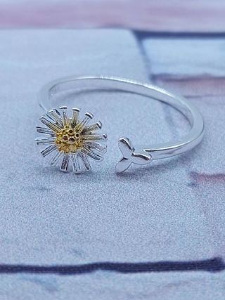 Anillo Plata 925 Ajustable Flor
