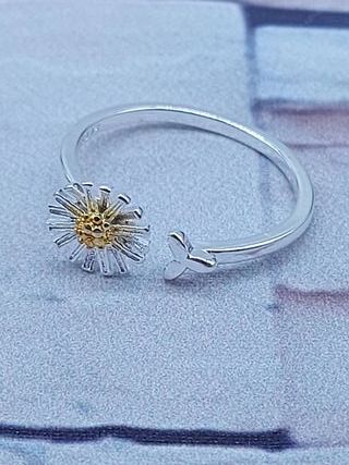 Anillo Plata 925 Ajustable Flor