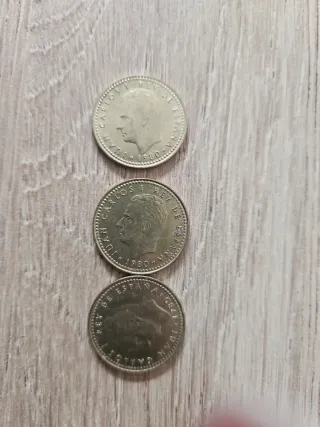 Lote 3 monedas 1 peseta 1980