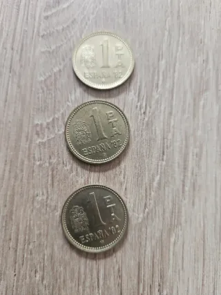 Lote 3 monedas 1 peseta 1980