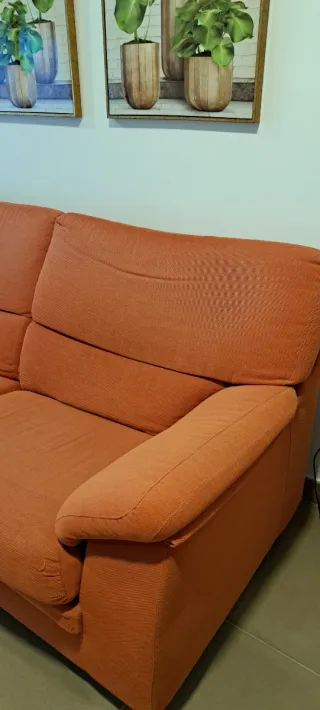 Sofá naranja de 2 plazas